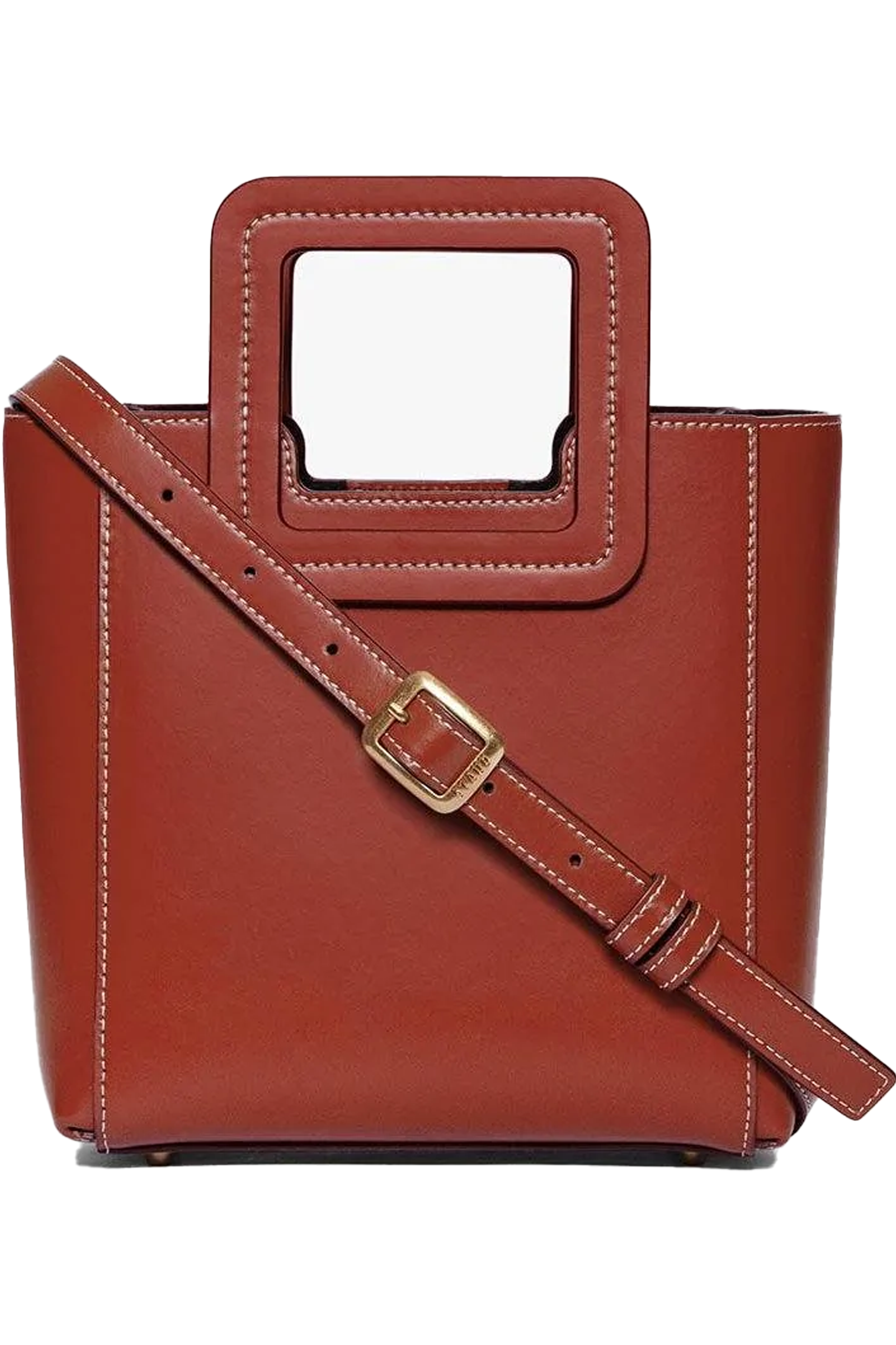 Staud SHIRLEY Mini Sherpa & Leather Bag Incl. Detachable Pouch Shoulder  Strap