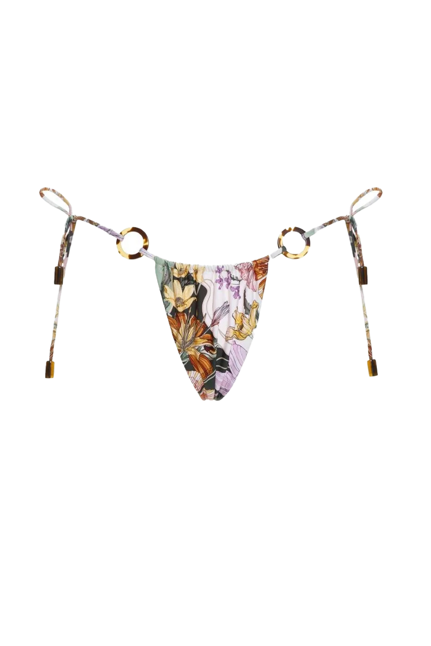 AGUA BENDITA ALEXIS VITREO STRING SWIMSUIT BOTTOM WITH TORTOISE RING DETAIL