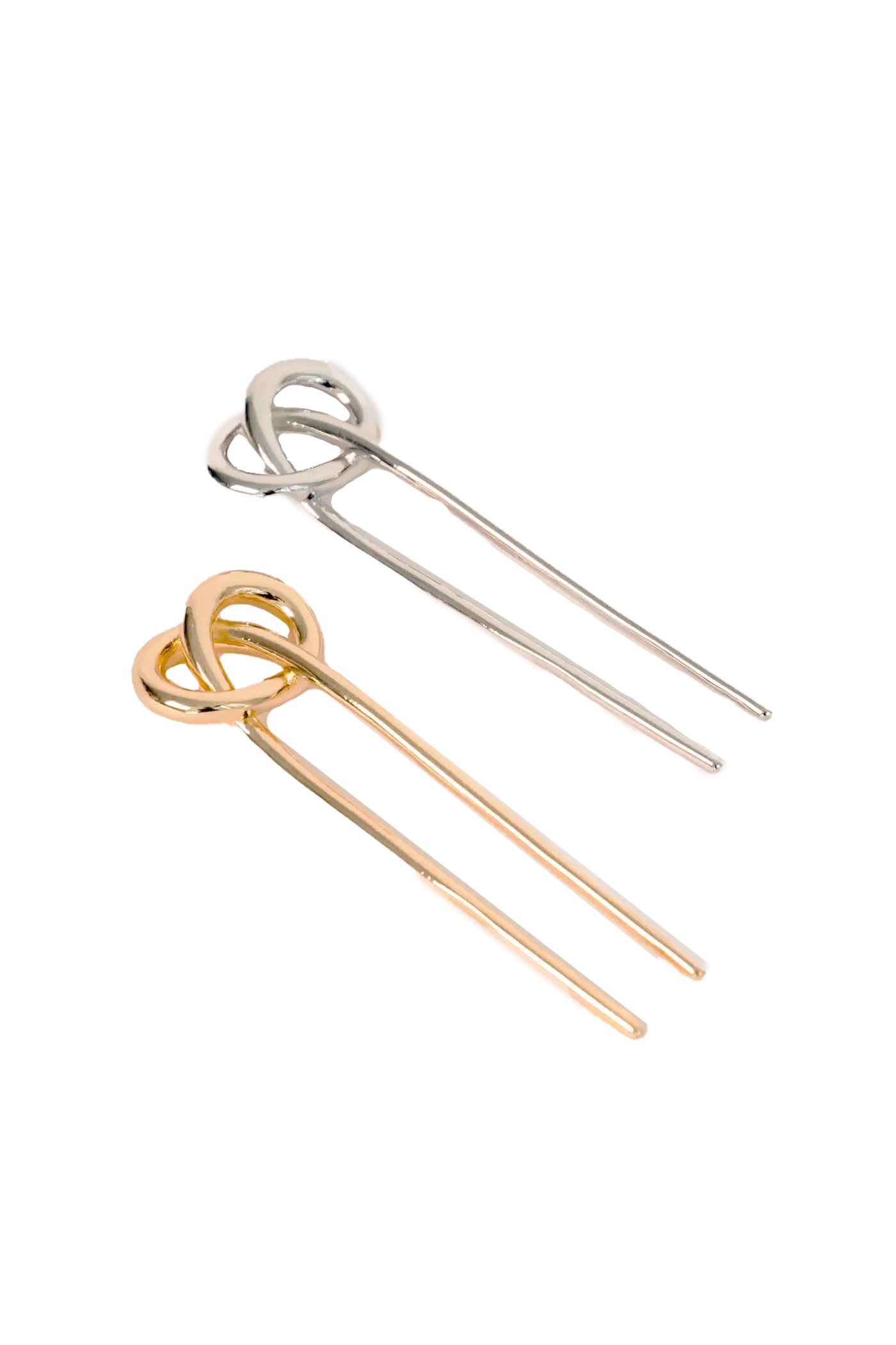 nar'sha Knot-Shaped Metal French Hair Pin Stick for Women