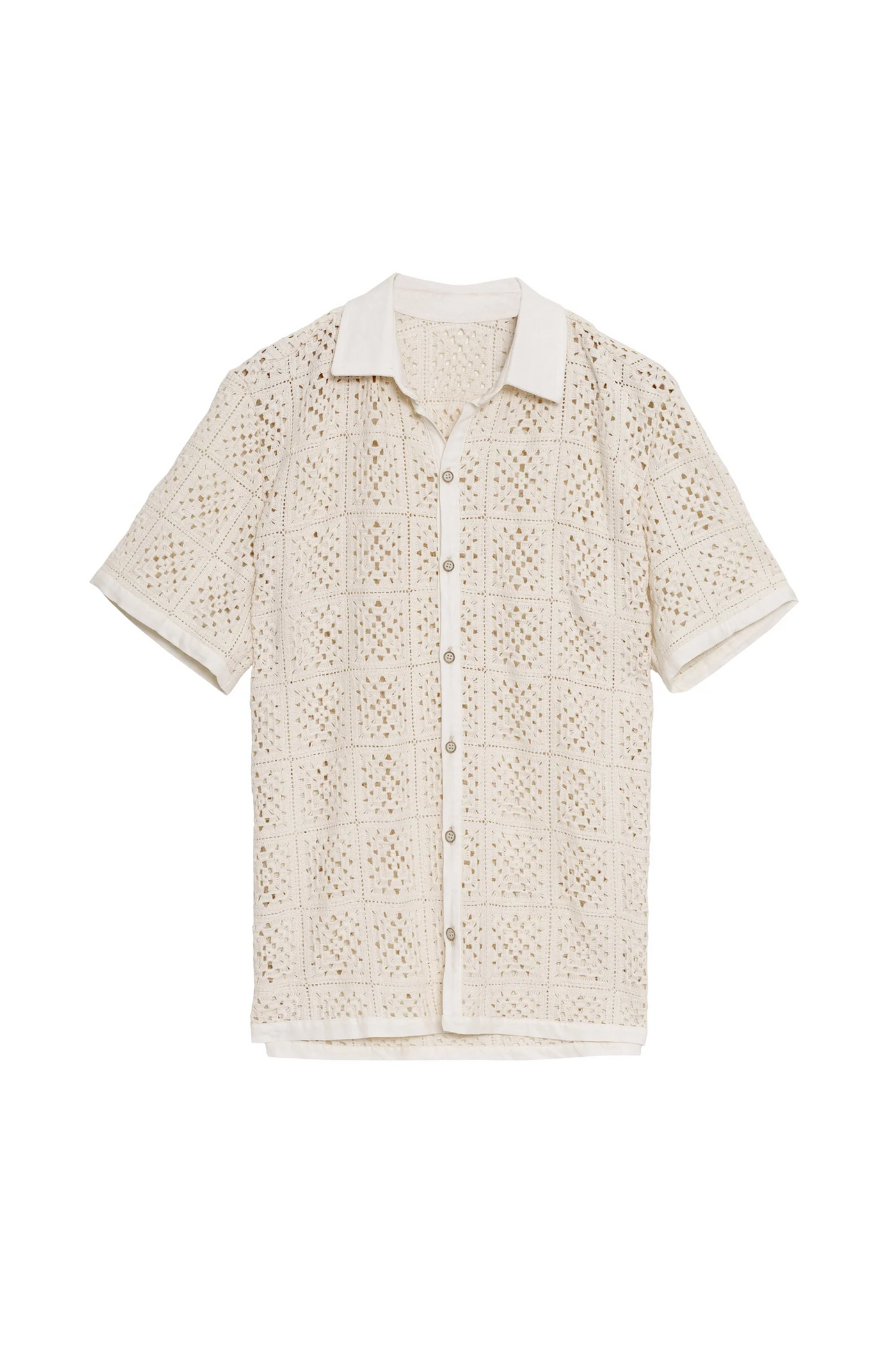 AGUA BENDITA JARED CROCHET BUTTON DOWN SHIRT