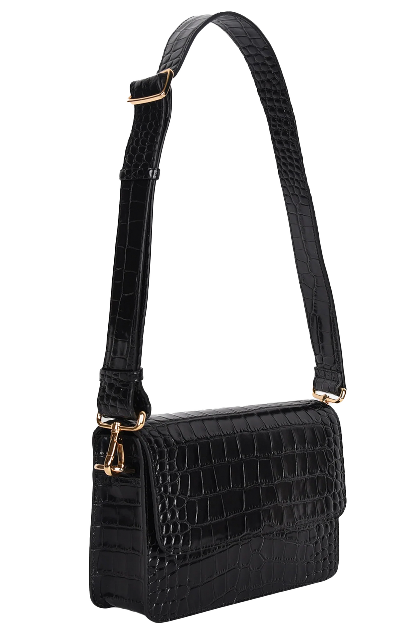 HYER GOODS: LUXE CUBE BAG WITH REMOVABLE SHOULDER STRAP IN BLACK