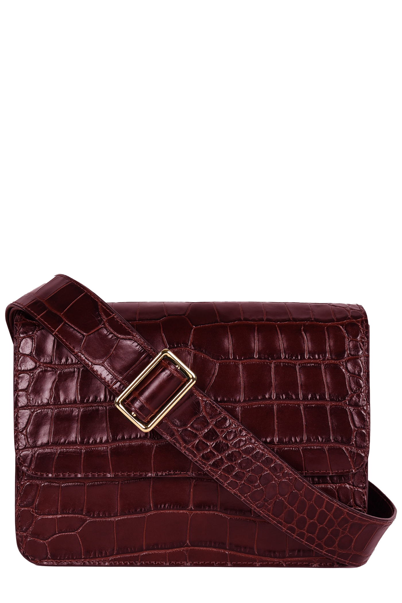 HYER GOODS: LUXE CUBE BAG WITH REMOVABLE SHOULDER STRAP IN BURGUNDY
