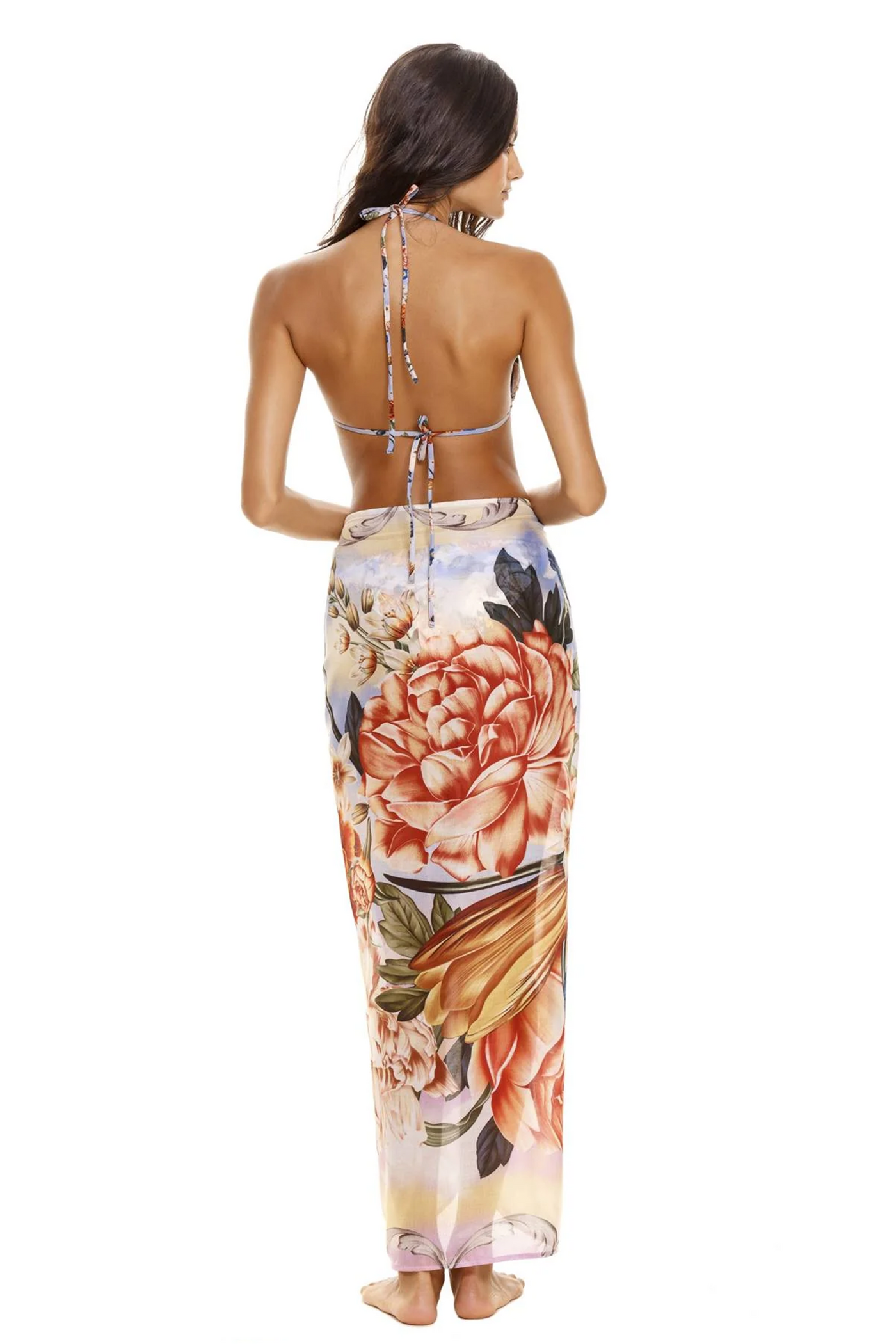 AGUA BENDITA NUMEN MARINE SARONG SWIMSUIT COVERUP PAREO