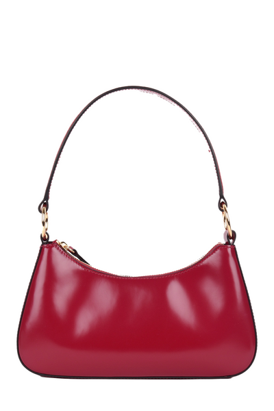 HYER GOODS: LUXE MINI SHOULDER BAG GLAZED RED LEATHER