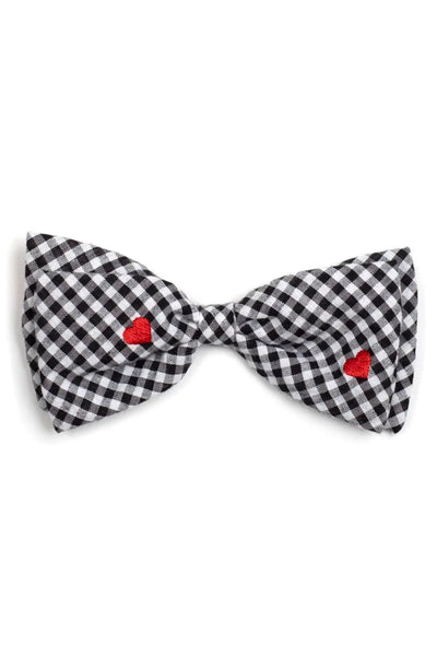 The Worthy Dog: Patterned Gingham Hearts Pet Collar Bow Ties