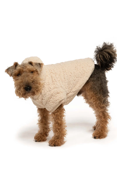 fabdog Cream Sherpa Dog Hoodie