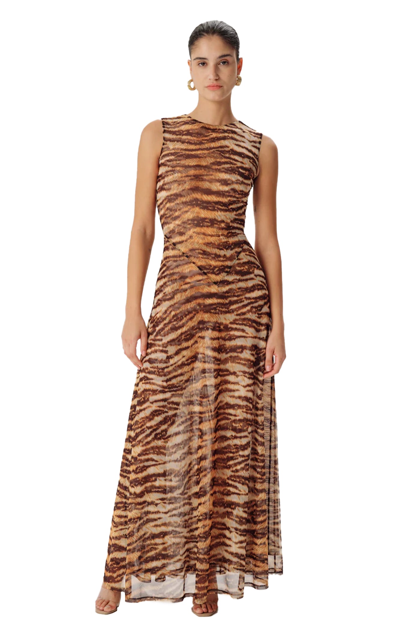 RONNY KOBO UZINA TIGER PRINT SLEEVELESS MAXI DRESS RONNY KOBO UZINA TIGER PRINT SLEEVELESS MAXI DRESS