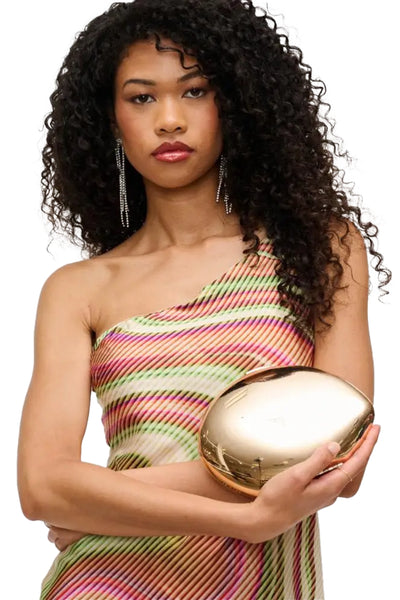 Reagen Hardshell Clutch Evening Bag in Gold