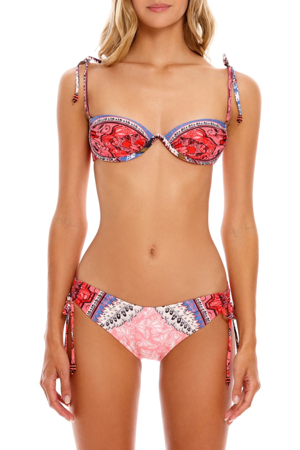 agua bendita donna embroidered underwire bikini top