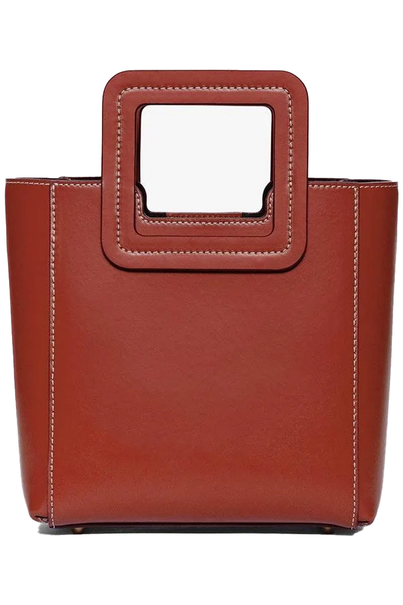 STAUD Mini Shirley Split Leather Bag in Red