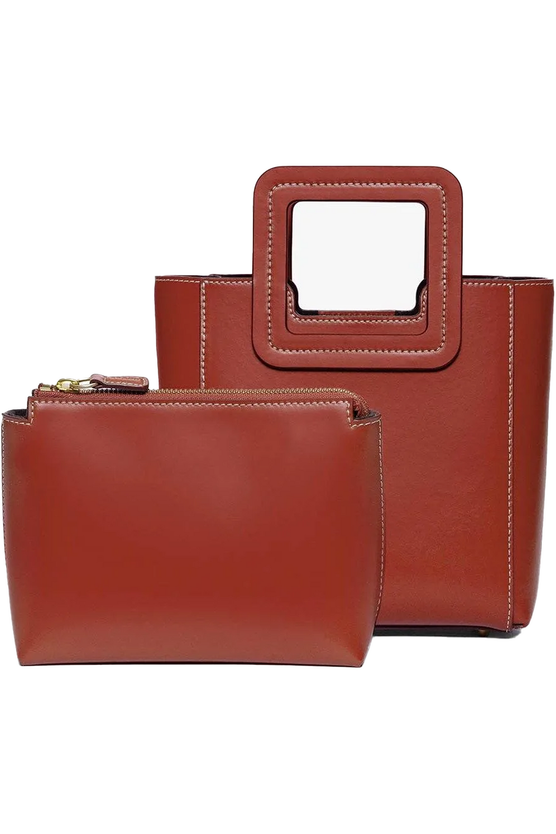 STAUD MINI SHIRLEY LEATHER BAG SPICE