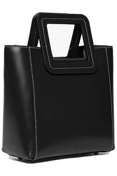 staud mini shirley leather bag black