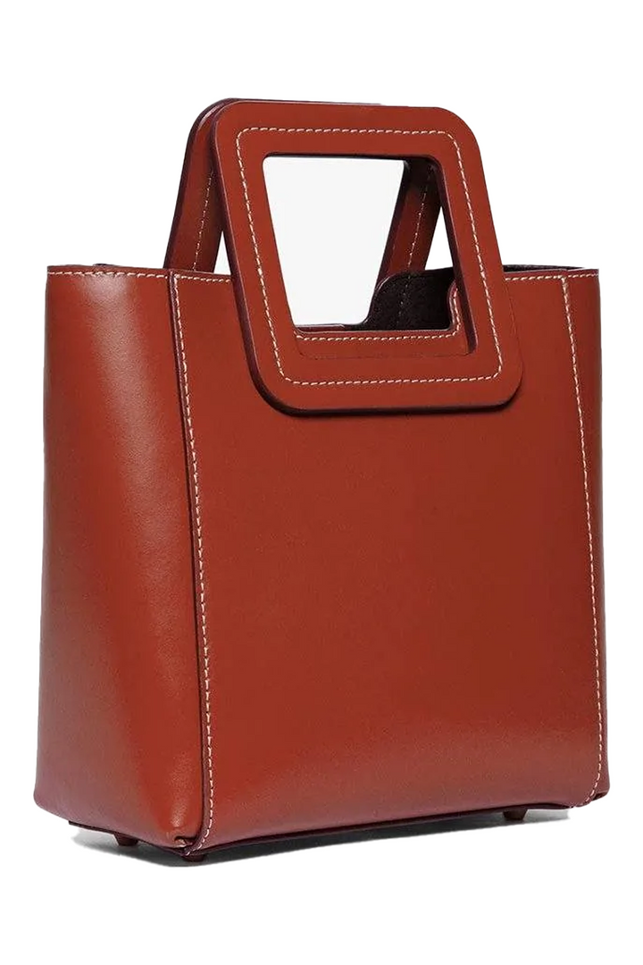 Leather Tote Mini Shirley Bag Hand Bag Staud Mini Shirley In Cream