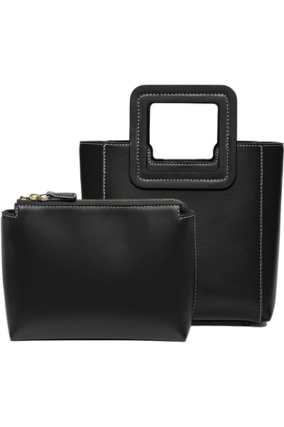 staud mini shirley leather bag black