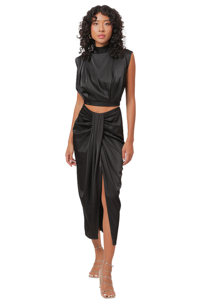 line & dot: Selma Midi Skirt with front slit